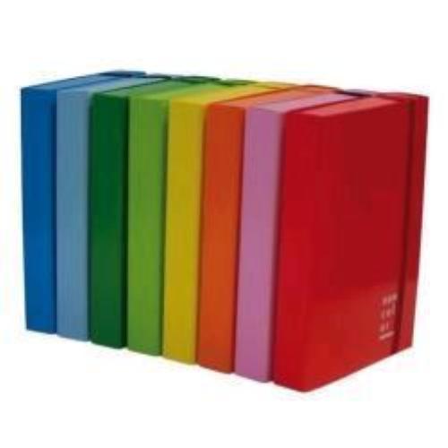 BREFIOCART NEW COLOR CARTELLA CON ELASTICO PIATTO IN CARTONCINO PLASTIFICATO 250X350X20 mm GIALLO