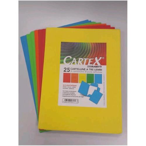 BLASETTI CARTEX CARTELLINE A 3 LEMBI CON STAMPA IN CARTONCINO 180 GR 245X328MM A4 COL. VERDE CONF 25 Pz.