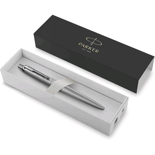 PARKER JOTTER PENNA A SFERA SFERA XL PUNTA MEDIA INCHIOSTRO BLU MONOCROM ACCIAIO CONFEZIONE REGALO