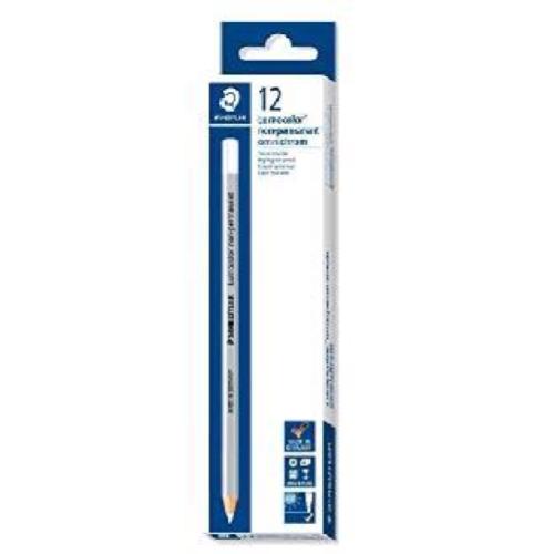 STAEDTLER OMNICHROM LUMOCOLOR MATITA ESAGONALE NON PERMANENTE BIANCO CONF 12 Pz.