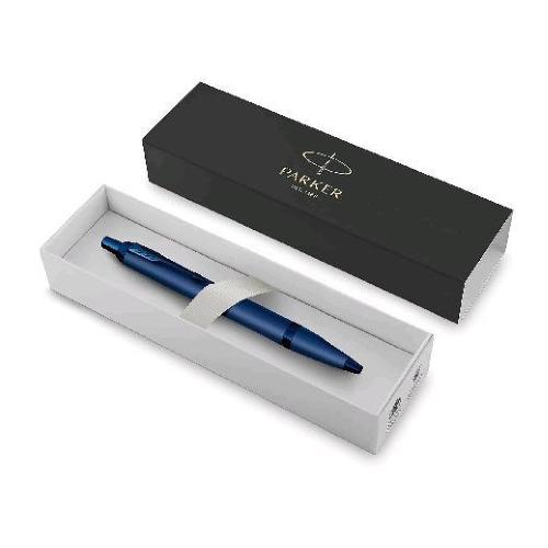 PARKER IM MONOCHROME PENNA A SFERA A SCATTO PUNTA MEDIA FUSTO BLU INCHOSTRO BLU CONFEZIONE REGALO