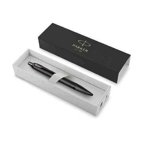 PARKER IM MONOCHROME PENNA A SFERA A SCATTO PUNTA MEDIA FUSTO IN METALLO FUCILE INCHOSTRO BLU CONFEZIONE REGALO