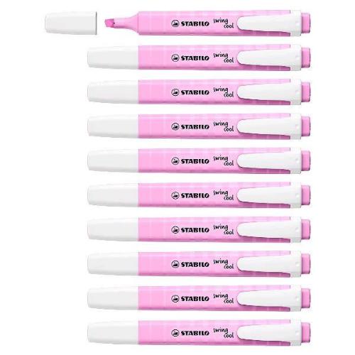 STABILO SWING COOL PASTEL EVIDENZIATORE PUNTA A SCALPELLO 1/4 mm FUCSIA CONF 10 Pz.