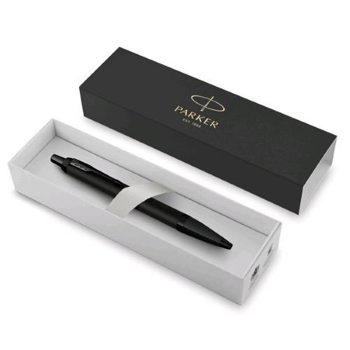 PARKER IM ACHROMATIC BLACK PENNA A SFERA PUNTA M INCHIOSTRO BLU CONFEZIONE REGALO