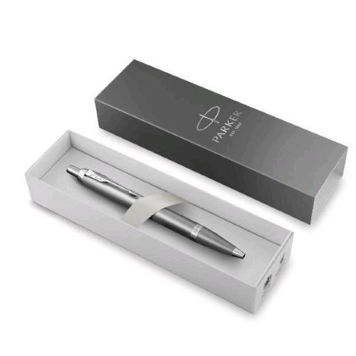 PARKER IM WRITING RITUAL PENNA A SFERA A SCATTO PUNTA M FUSTO GRIGIO CON SFUMATURE PUNTALE CROMATO INCHIOSTRO BLU CONFEZIONE REGALO