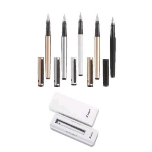 PILOT EXPLORER PENNA ROLLER PUNTA CONICA 0.7 mm FUSTO SILVER INCHIIOSTRO NERO CONFEZIONE REGALO