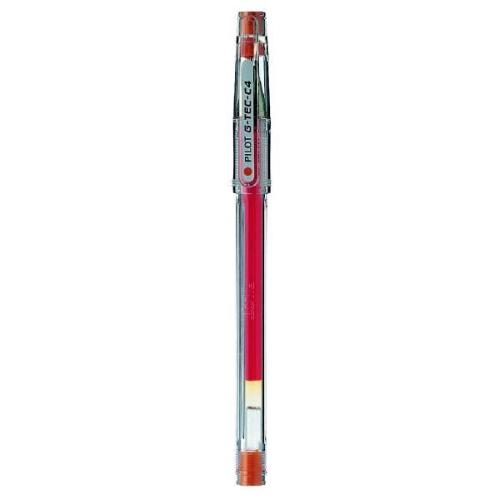 PILOT G-TEC-C4 PENNA ROLLER INCHIOSTRO GEL ROSSO PUNTA AD AGO 0.40 mm CONF 12 Pz.