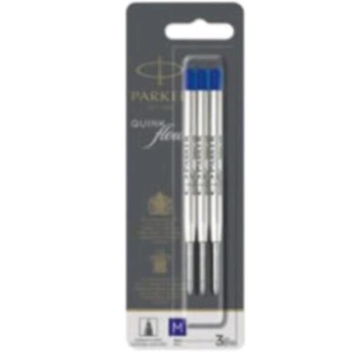 PARKER REFIL PER PENNA A SFERA QUINKFLOW PUNTA 1 mm INCHIOSTRO BLU CONF 3 Pz.