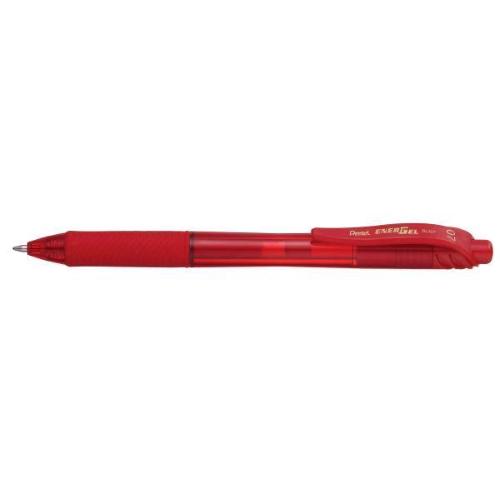 PENTEL ENERGEL X PENNA ROLLER A SCATTO INCHIOSTRO GEL ROSSO PUNTA CONICA 0.70 mm CONF 12 Pz.