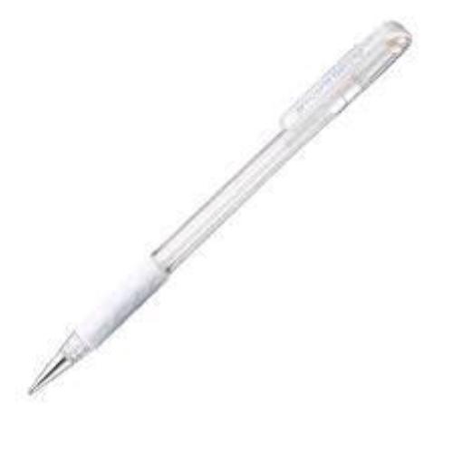 PENTEL HYBRID GRIP PENNA ROLLER INCHIOSTRO GEL BIANCO PUNTA TONDA 0.80 mm CONF 12 Pz.