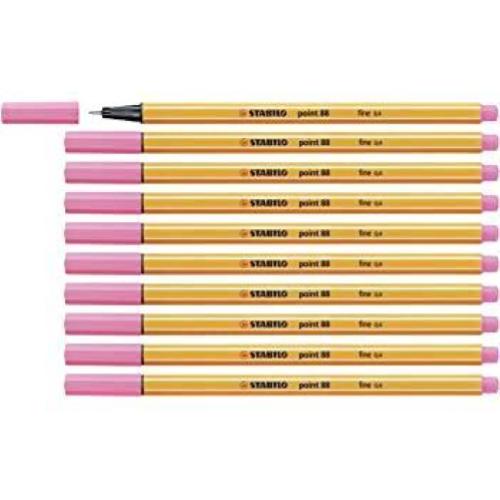 STABILO FINELINER POINT 88 PENNA PUNTA IN FIBRA 0.4 mm ROSA CONF. 10 Pz.