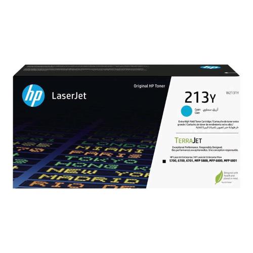 HP 213Y TONER CIANO ALTISSIMA CAPACITA' PER COLOR LASERJET ENTERPRISE 5700DN, 6700DN; DESIGNJET D5800 12.000 PAGINE