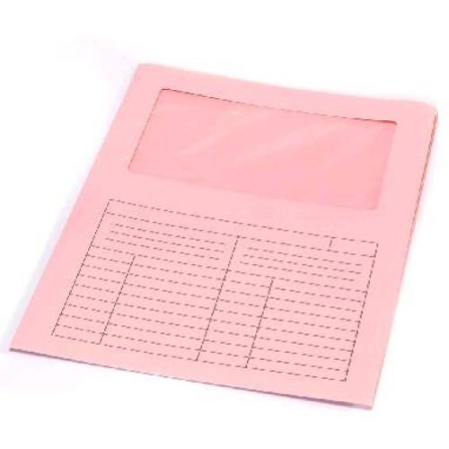 FRASCHINI CARTELLINE IN CARTONCINO CON FINESTRA 22X31 CM ROSA CONF 50 Pz.