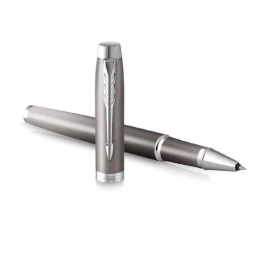 PARKER IM RITUAL GREY CT PENNA ROLLER PUNTA F FUSTO GRGIO CON SFUMATURA PUNTALE CROMATO INCHIOSTRO NERO CONFEZIONE REGALO