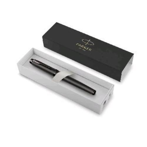 PARKER IM MONOCHROME PENNA ROLLER PUNTA F FUSTO GRIGIO SCURO INCHIOSTRO NERO CONFEZIONE REGALO