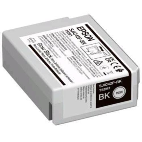 EPSON SJIC42P-BK CARTUCCIA INCHIOSTRO NERO ORIGINALE 50 ML PER ColorWorks CW-C4000E (BK)