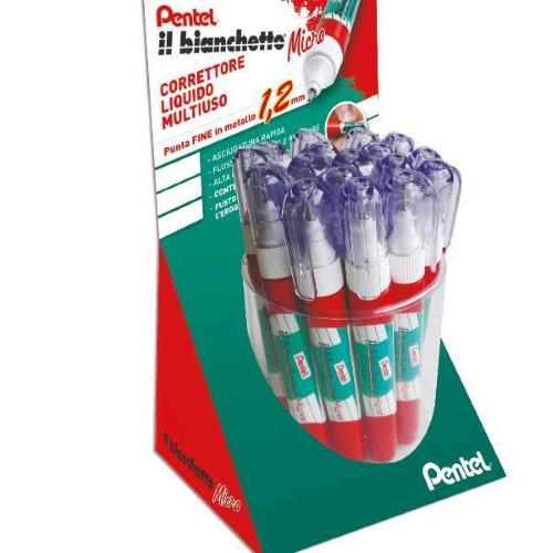 PENTEL IL BIANCHETTO ESPOSITORE CORRETTORE LIQUIDO DA 7 ML BIANCO CONF 36 Pz.