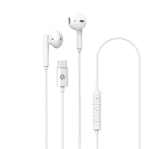 CELLY AURICOLATRI CON MICROFONO USB-C MUSICA E CHIAMATE BIANCO