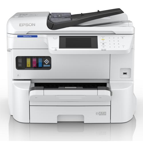 EPSON WORKFORCE PRO EM-C7100DWF STAMPANTE MULTIFUNZIONE INK JET A COLORI A3 WI-FI SCANNER ADF FAX A COLORI 33,6 Kbit/s CASSETTO 335 FOGLI GIGABIT LAN USB 35ppm BIANCO