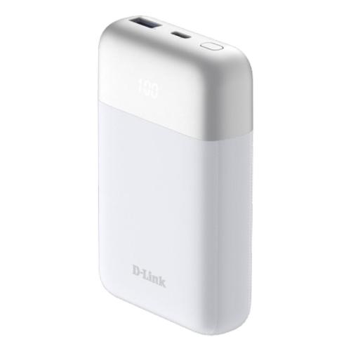 D-LINK DPP-101 POWERBANK 10.000mAh 18 W QC 3.0, PD 3.0 -DISPLAY DIGITALE 2 CONNETTORI DI USCITA (24 PIN USB-C, USB) ARGENTO BIANCO