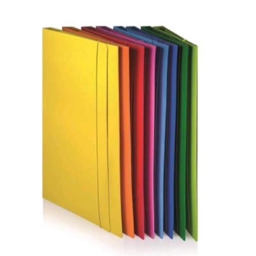 BREFIOCART LUCIDE CARTELLE CON ELASTICO IN CARTONCINO 3 LEMBI 350X250 mm VERDE CHIARO CONF 10 Pz.