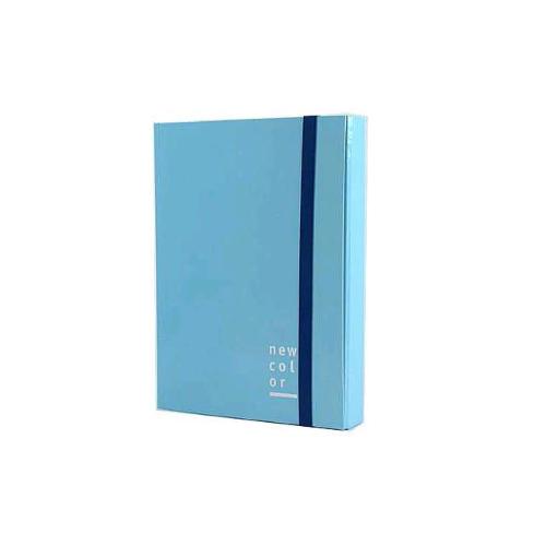 BREFIOCART NEW COLOR CARTELLAC/ELAST PIATTO IN PRESSPAN 250X350 mm DORSO 5 CM COL. AZZURRO