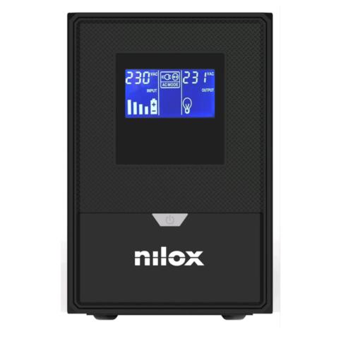 NILOX UPS PREMIUM LINE INTERACTIVE PURE SINEWAVE TOWER 1500VA 1.200 W - 2 IEC 320 C13 protette da blackout - 2 Schucko protette da blackout- PRESA USB -B PER CONTROLLO TRAMITE SOFTWARE NERO