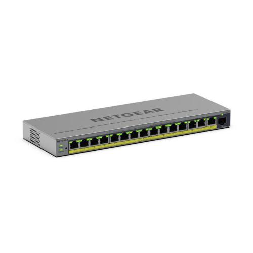 NETGEAR EASY SMART GS116EPP-100EUS SWITCH GESTITO L3 16 PORTE - 1 x 10/100/1000 + 15 x 10/100/1000 (PoE+) PoE+ (231 W) DESKTOP