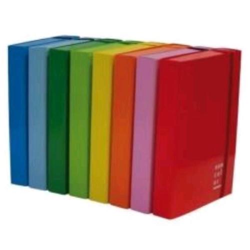 BREFIOCART NEW COLOR CARTELLA 3 LEMBI CON ELASTICO PIATTO 250X350 mm DORSO 3 CM GIALLO