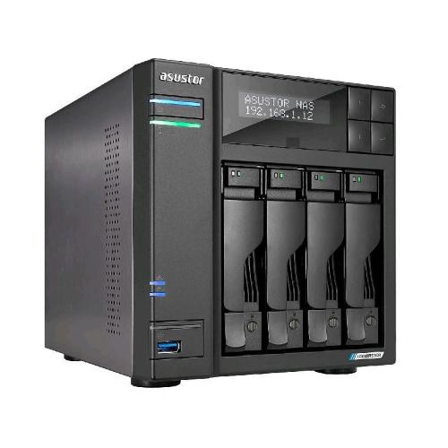 ASUSTOR LOCKERSTOR 4 NAS CHASSIS DESKTOP CELERON N5105 2GHz RAM 4GB-4BAY HDD/SSD 2.5"/3.5"/M.2-LAN 100/1000/2500 Mbps COLORE NERO