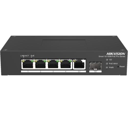 HIKVISION DS-3T1306P-SI/HS SWITCH DI RETE SMART MANAGED L2 4 PORTE RJ-45 FAST ETHERNET 1 SLOT SFP GIGABIT ETHERNET SUPPORTO POE BLACK