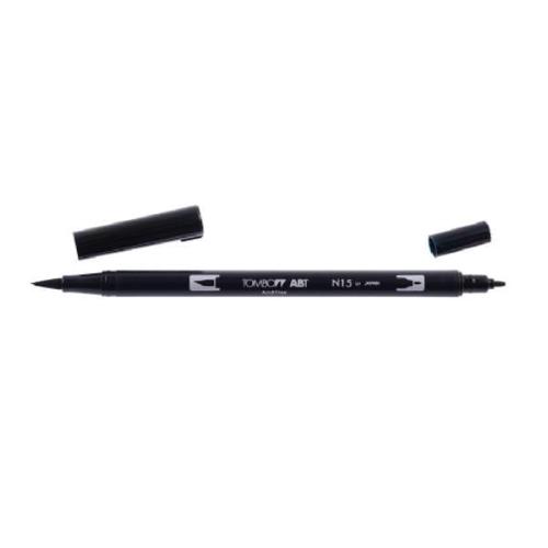 TOMBOW PENNARELLI DUAL BRUSH DOPPIA PUNTA A PENNELLO COL. NERO CONF 6 Pz.