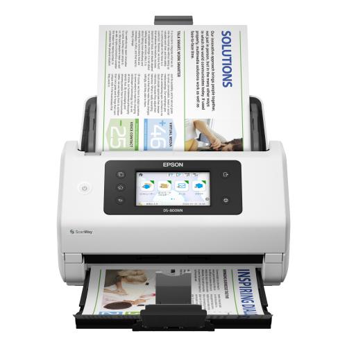 EPSON WORKFORCE DS-800WN SCANNER A4 WI-FI DISPLAY TOUCH 4.2" USB LAN 50ppm 8.000 PAGINE GIORNALIERE 600 x 600 DPI BIANCO