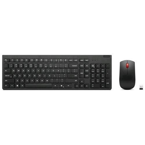LENOVO ESSENTIAL WIRELESS COMBO KEYBOARD AND MOUSE TASTIERA + MOUSE WIRELESS 2.4GHz AI LAYOUT ITALIANO NERO