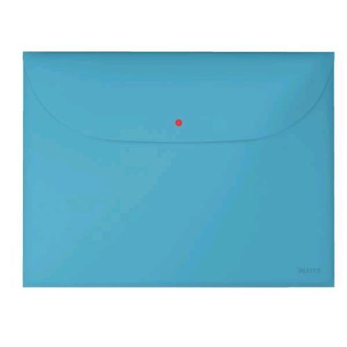LEITZ COSY BUSTA CON BOTTONE IN PP 313X235 mm A4 2 TASCHE BLU CONF 3 Pz.