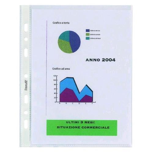 FAVORIT AIR SPECIAL BUSTE CON FORATURA UNIVERSALE IN PP CM 23X30.5 A4 BUCCIA D'ARANCIO TRASPARENTE CONF 50 Pz.