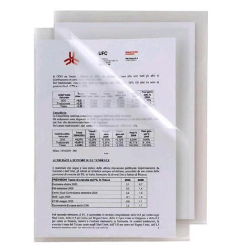 SEI ROTA POLI 150 BUSTE A L IN PP CM 23.2X32.3 A4 BUCCIA D'ARANCIO TRASPARENTE CONF 25 Pz.