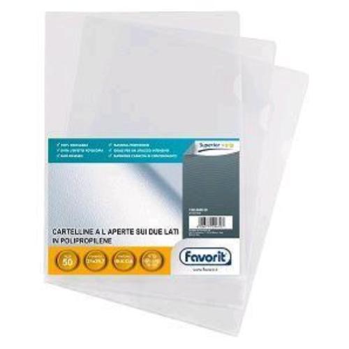 FAVORIT PRATIC 78 BUSTE A L IN PP CM 21X29.7 A4 BUCCIA D'ARANCIO TRASPARENTE CONF 50 Pz.