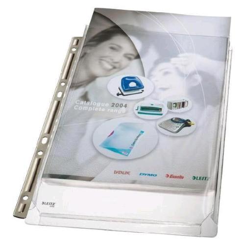 LEITZ BUSTE CON FORATURA UNIVERSALE A SOFFIETTO IN PP CM 22X30 A4 TRASPARENTE CONF 3 Pz.