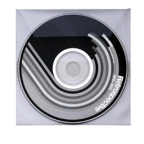 FAVORIT BUSTE PORTA CD IN PP CM 12.5X12.5 LISCIA BANDA ADESIVA PATELLA DI CHIUSURA TRASPARENTE CONF 25 Pz.