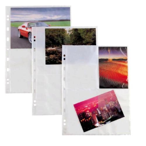 SEI ROTA ATLA BUSTE PORTA FOTOGRAFIE CON FORATURA UNIVERSALE IN PP LISCIO CM 21X29.7 A4 4 SPAZI CM 15X21TRASPARENTE CONF 10 Pz.