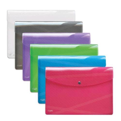 FAVORIT HAWAI BUSTA CON BOTTONE IN PP 235X335 mm A4 COLORI ASSORTITI