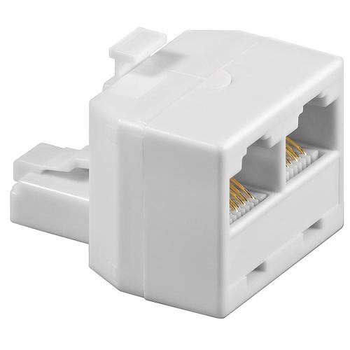 Adattatore a T ISDN 1xRJ45 M a 2xRJ45 F Bianco