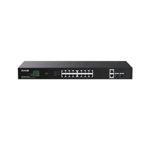 TENDA TEG1120P-16-150W SWITCH NON GESTITO 18 PORTE DI CUI 16 PORTE PoE 150 W MAX 30 W A PORTA + 2 PORTE SFP MONTABILE A RACK