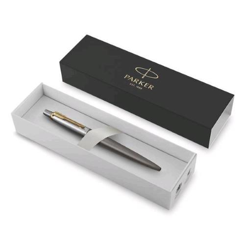 PARKER JOTTER PENNA A SFERA TRATTO 1 mm FUSTO LACCATO GRIGIO PENNINO DORATO INCHIOSRTO BLU CONFEZIONE REGALO