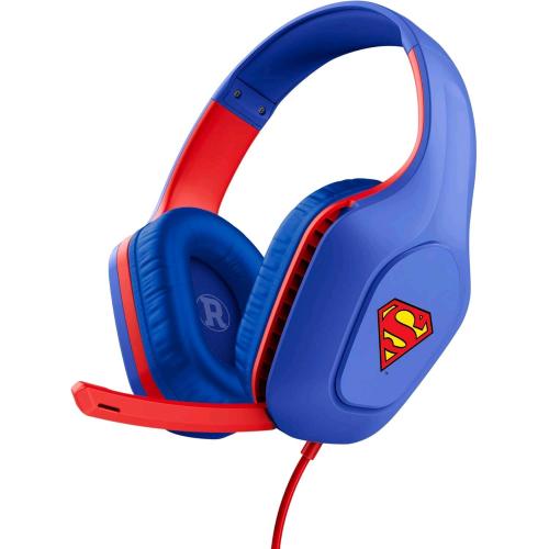 TRUST GXT416SM ZIROX SUPERMAN CUFFIE GAMING OVER-EAR CON MICROFONO DRIVER 50mm JACK 3.5mm CAVO 1.2 MT BLU