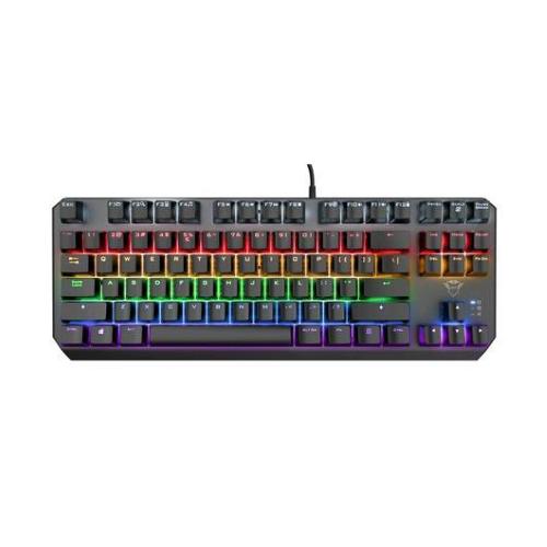 TRUST GXT834 CALLAZ TASTIERA GAMING CON INTERRUTTORI MECANICI ILLUMINAZIONE LED A ONDE ARCOBALENO LAYOUT ITALIA BLACK