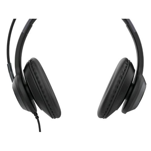 MEDIACOM MD-AP100 CUFFIE STEREO CON MICROFONO USB DRIVER 40mm CONTROLLO DEL VOLUME CAVO 180 cm BLACK