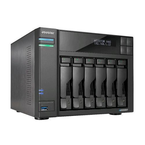 ASUSTOR LOCKERSTOR 6 NAS CHASSIS DESKTOP CELERON N5105 2GHz RAM 8GB-6 BAY HDD/SSD 2.5"/3.5"/M.2 LAN 100/1000/2500 Mbps BLACK