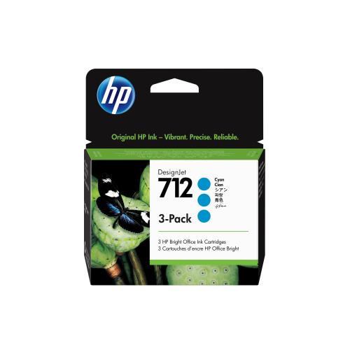 HP 712 3-PACK 29-ML CYAN DESIGN INK